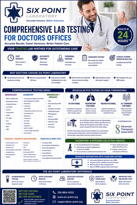 Comprehensive Lab Testing for Doctors Offices flyer